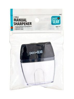 ⚡️ $1 Two-Hole Manual Sharpener - Black/Clear